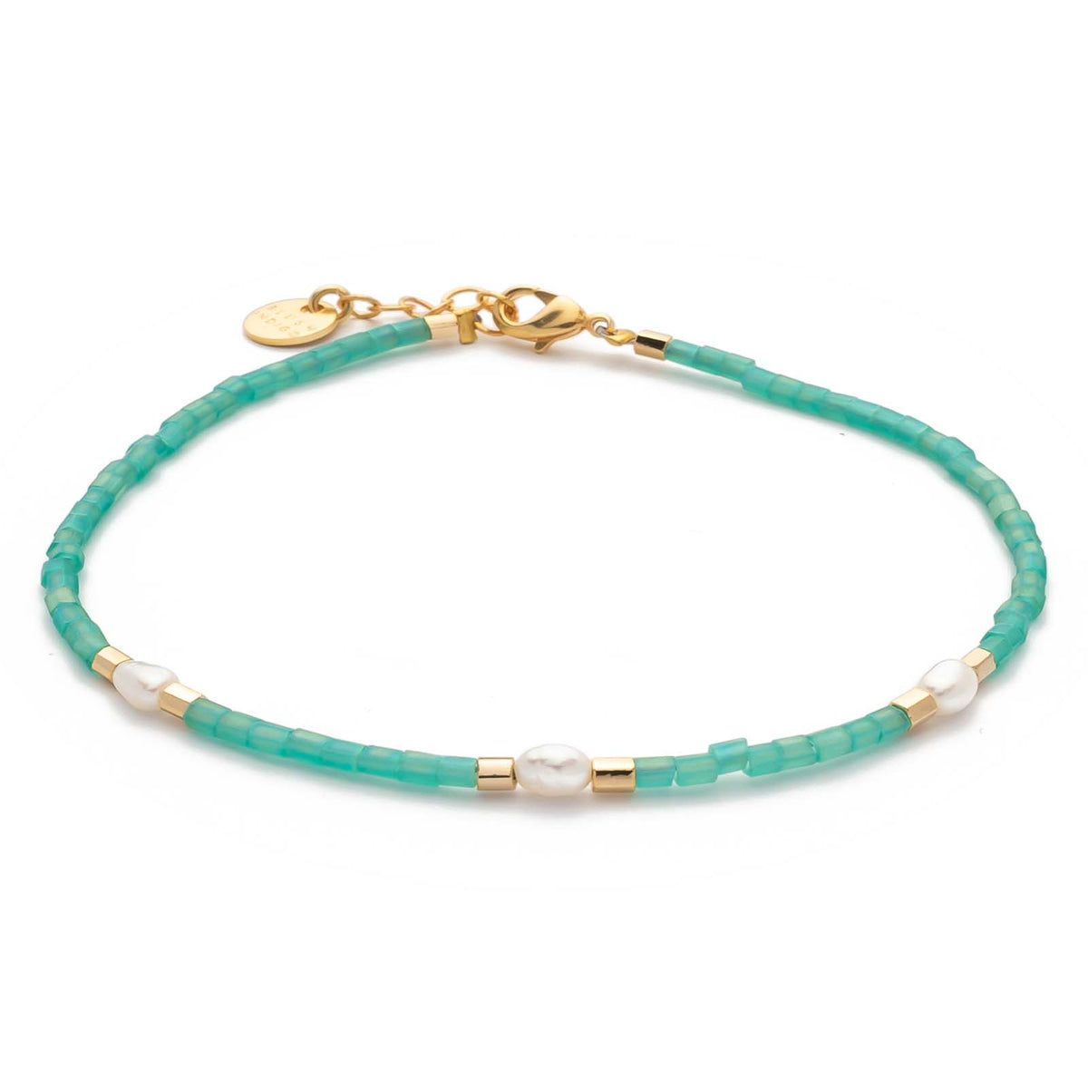 Armband Capri – Ocean Green 3 Süßwasserperlen