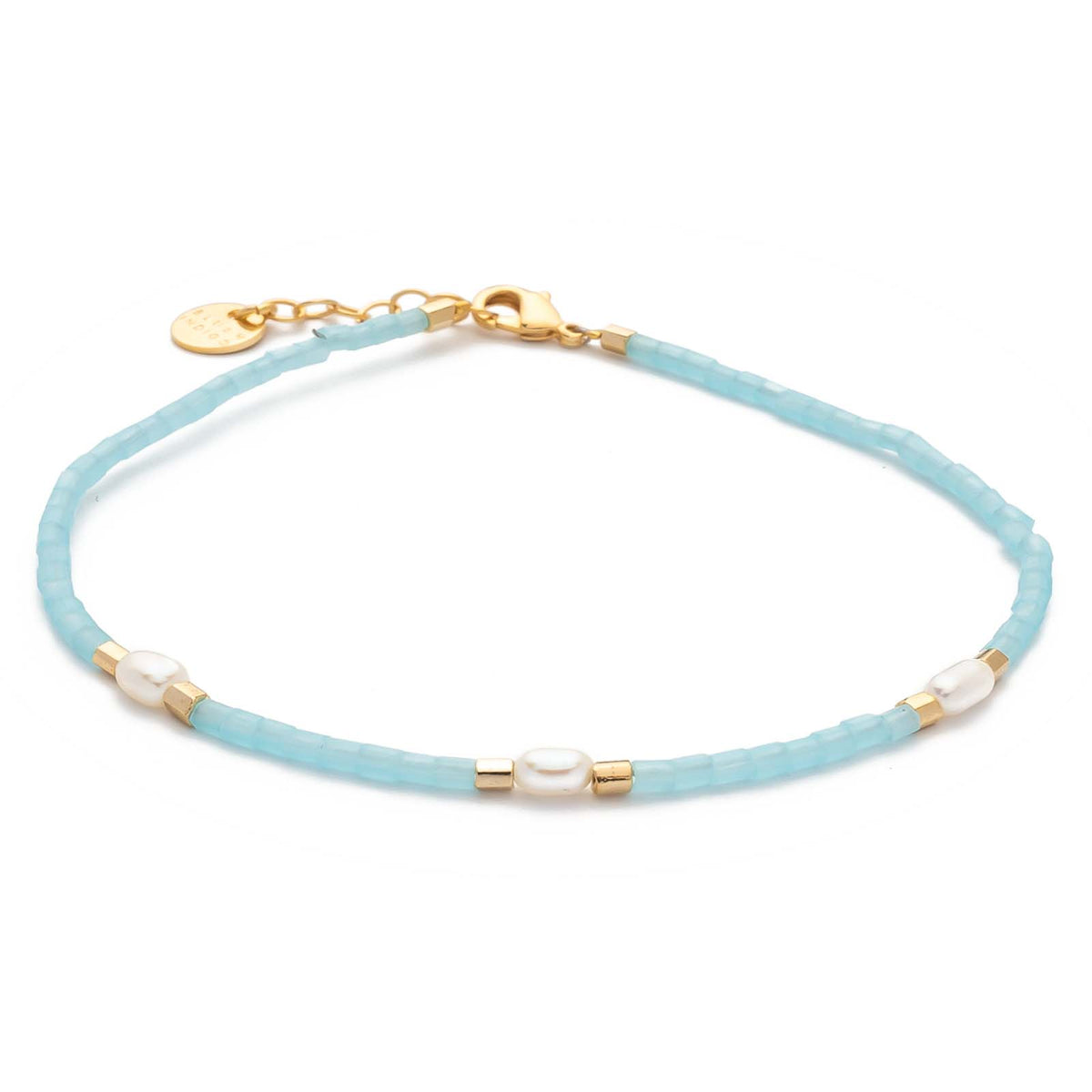 Armband Capri – Sky Blue 3 Süßwasserperlen