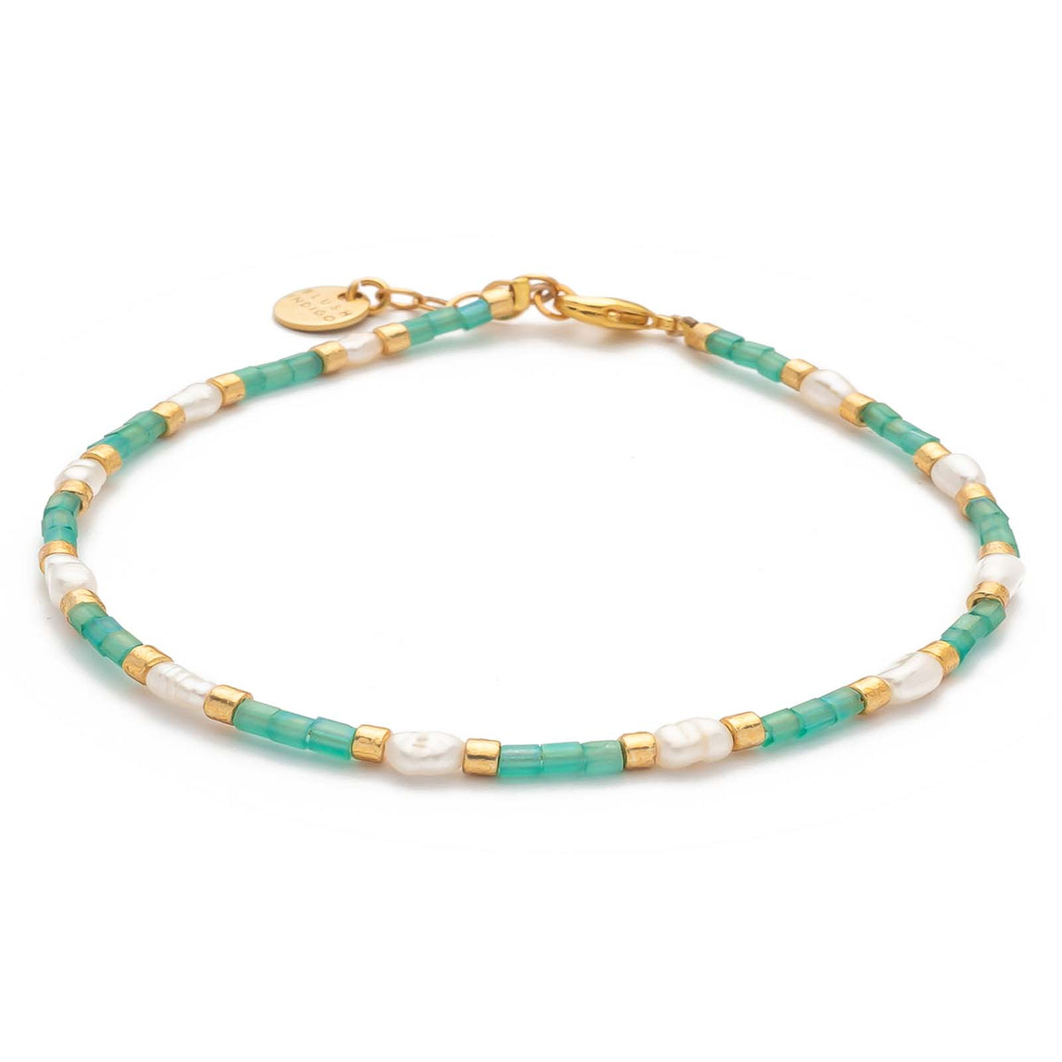 Armband Capri – Ocean Green 11 Süßwasserperlen