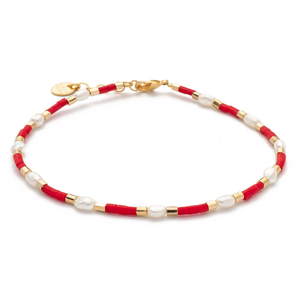 Armband Capri – Rot 11 Süßwasserperlen